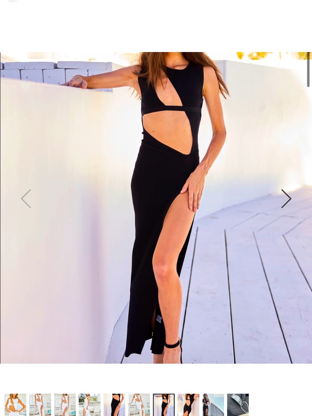 Beach Bunny Black Cutout Maxi with High Thigh Slit
